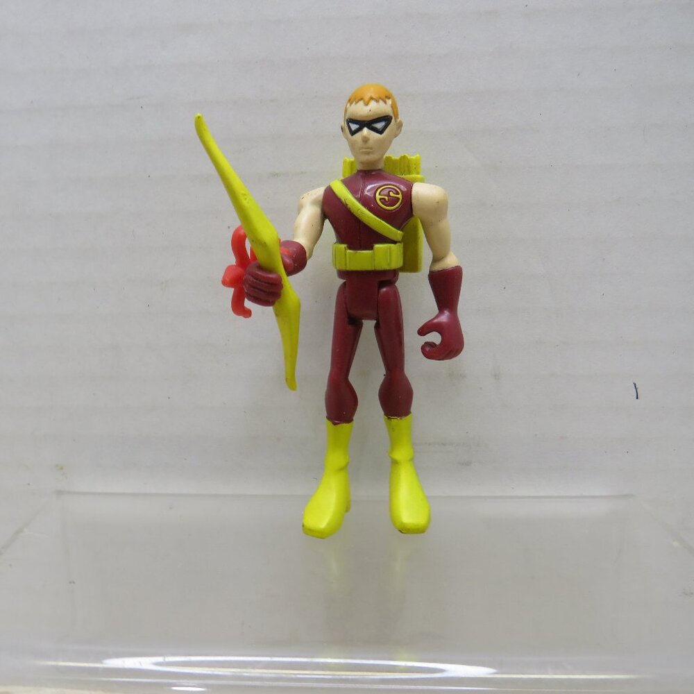 2004 DC Comics Teen Titans Bandi Figure Speedy 3.5" w/Backpack/Bow/Wrist Bow.